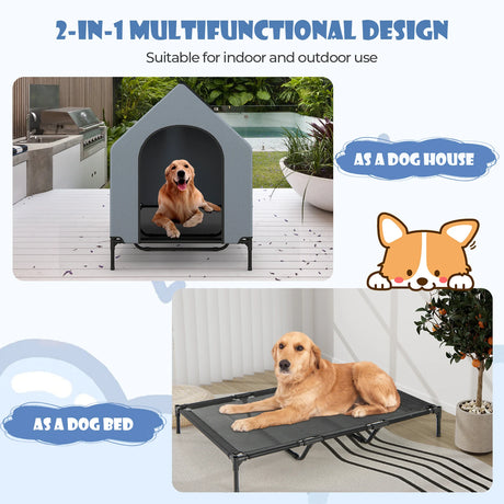 Large Pet House with Ventilated Windows and Removable Cover-L