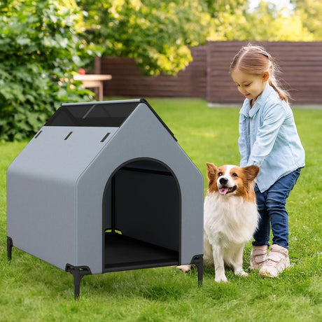 Large Pet House with Ventilated Windows and Removable Cover-S