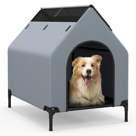 Large Pet House with Ventilated Windows and Removable Cover-S