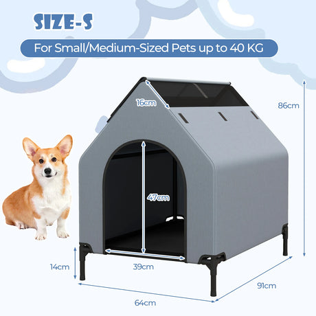 Large Pet House with Ventilated Windows and Removable Cover-S