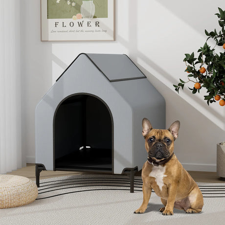 Large Pet House with Ventilated Windows and Removable Cover-S