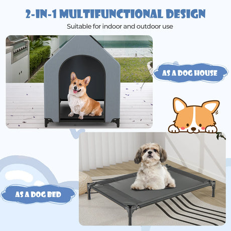 Large Pet House with Ventilated Windows and Removable Cover-S