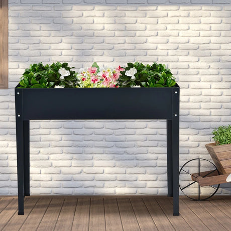 Raised Garden Bed with Bottom Drainage Holes-Gray