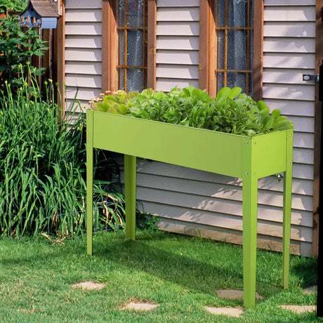 Raised Garden Bed with Bottom Drainage Holes-Green