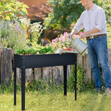 Raised Garden Bed with Bottom Drainage Holes-Gray