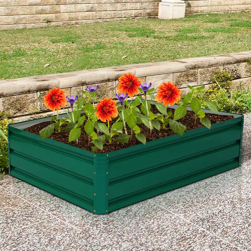 Outdoor Metal Raised Garden Bed Elevated Planter Box