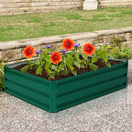 Outdoor Metal Raised Garden Bed Elevated Planter Box