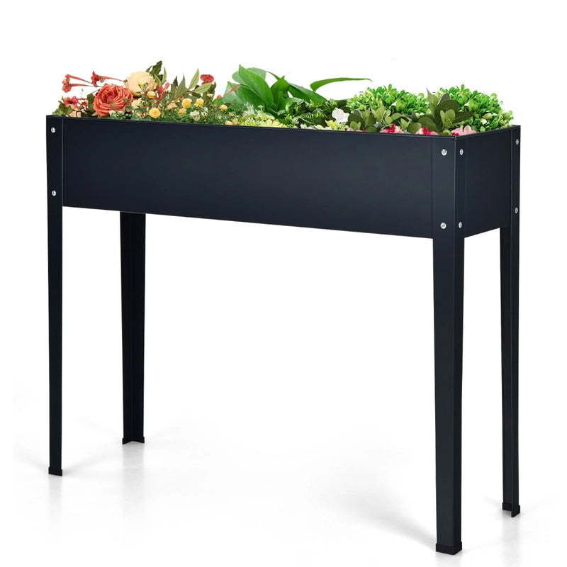 Raised Garden Bed with Bottom Drainage Holes-Gray