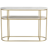 MARBLE AND WOOD CONSOLE TABLE (ELI003W)