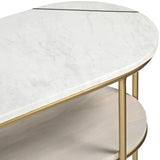 MARBLE AND WOOD CONSOLE TABLE (ELI003W)