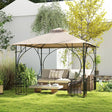 Outsunny 3x3(m) Replacement Gazebo Canopy, Double Tier Roof Top for Garden, Patio, Outdoor, Beige (TOP ONLY)