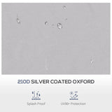 Outsunny Pop up Gazebo Cover, 2-Tier Gazebo Roof Replacement for 3.25m x 3.25m Frame, 30+ UV Protection, Grey