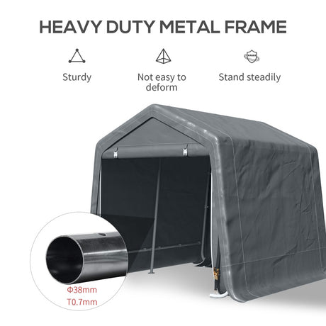 Outsunny 9 X 7.5ft Temporary Outdoor Equipment Shed - Dark Grey