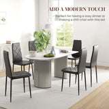 HOMCOM Set of 6 Faux Leather Dining Chairs - Black