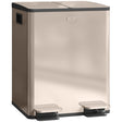 HOMCOM 40L Dual Compartment Stainless Steel Bin, with Deodoriser Holders - Gold Tone