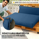 Outsunny Two Piece Seat Pallet and Back Cushions - Navy Blue