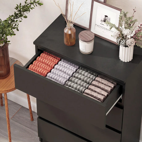 HOMCOM Chest of Drawers, 5-Drawer Storage Cabinets, Modern Dresser, Storage Drawer Unit for Bedroom