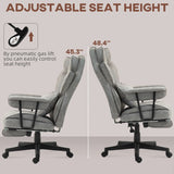 HOMCOM Executive Office Chair, Ergonomic Desk Chair with Foot Rest, Lumbar Support, Reclining Function and Wide Seat, Grey