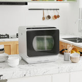 HOMCOM Table Top Dishwasher with Built-in 6L Water Tank, Mini Countertop Dishwasher with 6 Programs, 4 Place Settings, Silver Tone