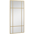 HOMCOM Decorative Grid Wall Mirror, with Back Hooks - Gold Tone