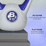 SPORTNOW Kettlebell, 6kg Kettle Bells with Handle for Home Gym Weight Lifting and Strength Training, Purple and Grey