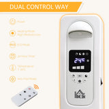 HOMCOM 2500W Digital Display Oil Filled Radiator, 11 Fin Portable Electric Heater with Timer, Adjustable Thermostat, Three Heat Settings, Safety Cut Off, Remote, White