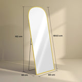 HOMCOM 165cm Aluminium Frame Standing Mirror - Gold