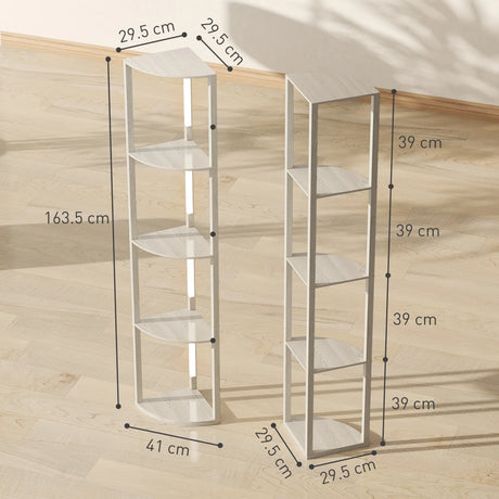 HOMCOM Three-Tier Corner Floor Lamp