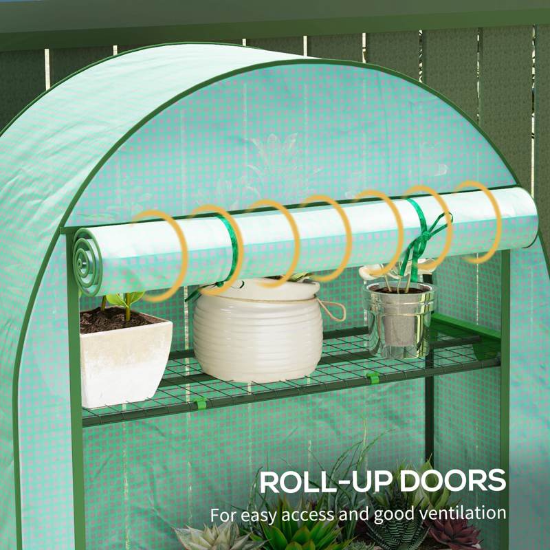 Outsunny Four Shelf Mini Greenhouse - Green