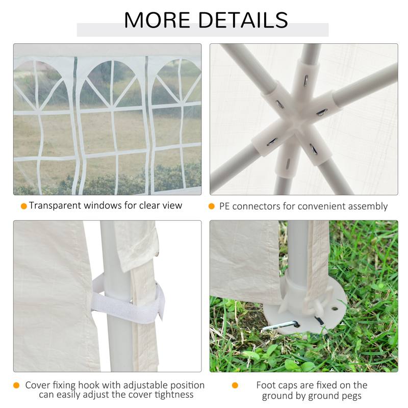 Outsunny Garden Gazebo Marquee Party Wedding Tent Canopy (9m x 3m) - White