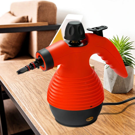 Multi-purpose Handheld Steam Cleaner with 9 Piece Accessories-Red