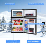 90L Freestanding Undercounter Refrigerator with 2 Reversible Door-Grey