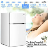 90L Freestanding Undercounter Refrigerator with 2 Reversible Door-White