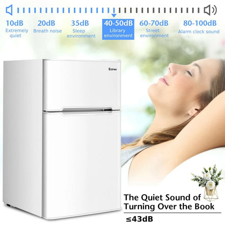 90L Freestanding Undercounter Refrigerator with 2 Reversible Door-White