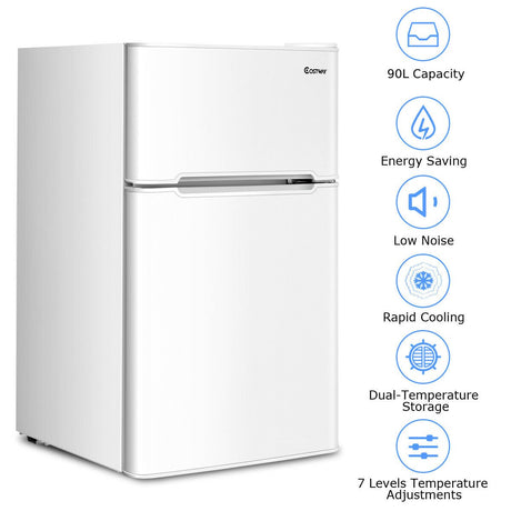 90L Freestanding Undercounter Refrigerator with 2 Reversible Door-White