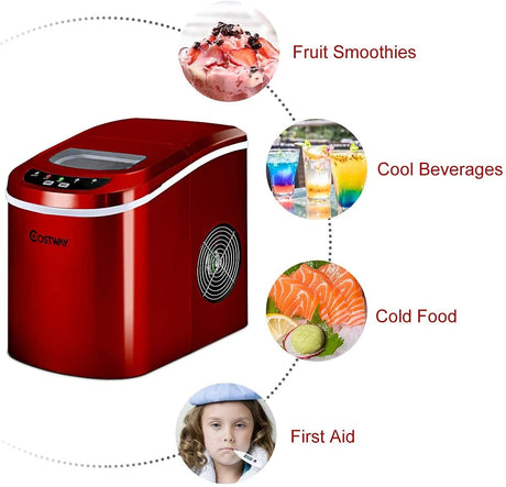2.2ltr Automatic Electric Ice Cube Maker-Red