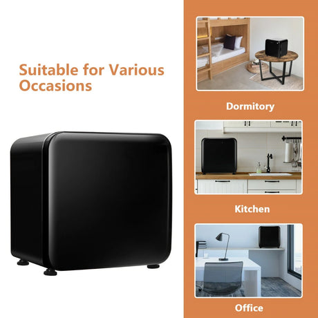 0~10C Compact Refrigerator with Reversible Door for Dorm Apartment-Black