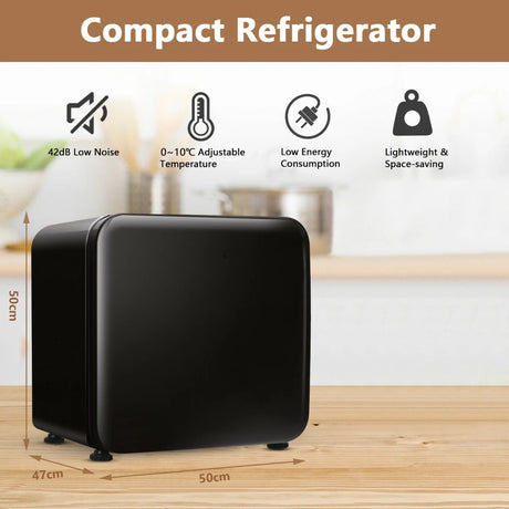 0~10C Compact Refrigerator with Reversible Door for Dorm Apartment-Black