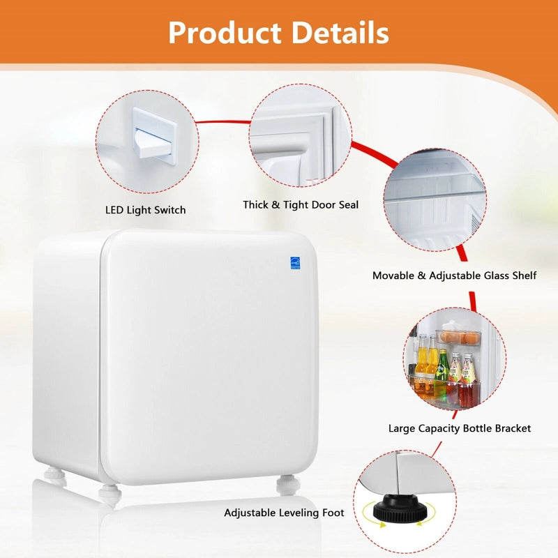 0~10C Compact Refrigerator with Reversible Door for Dorm Apartment-White