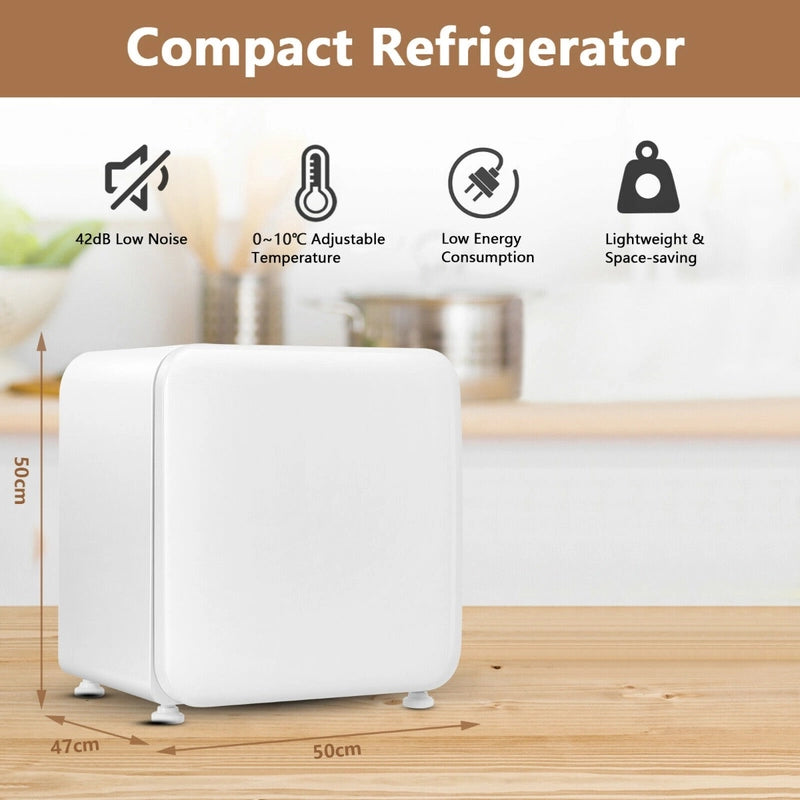0~10C Compact Refrigerator with Reversible Door for Dorm Apartment-White