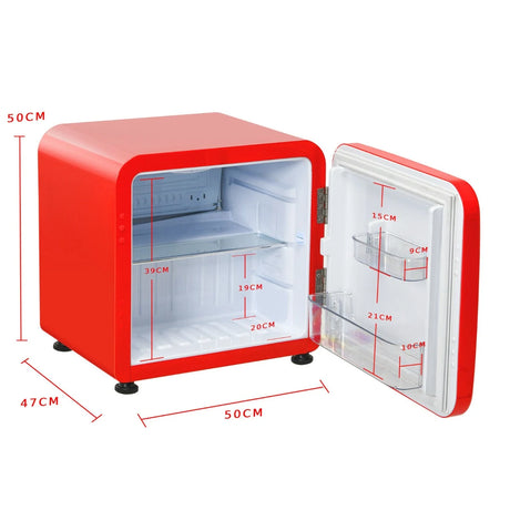 0~10C Compact Refrigerator with Reversible Door for Dorm Apartment-Red