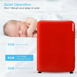 68L Compact Refrigerator with LED Light and Adjustable Thermostat-Red