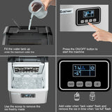 Countertop Ice Maker Portable Cube Machine 22KG/24H with LCD Display