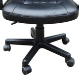 HOMCOM Swivel Executive Office Chair, PU Leather Computer Desk Chair with Adjustable Height, Wheels, Black