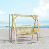 Outsunny Three-Seater Wooden Swing Bench