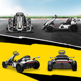 HOMCOM 24V Electric Go Kart for Kids with Adjustable Seat for 6-12 Years, White