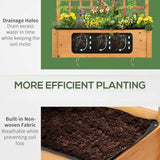 Outsunny Wooden Planter Raised Elevated Garden Bed with 2 Shelves for Vegetables Flowers