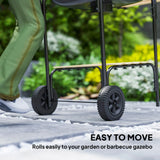 Outsunny Charcoal Barbecue Grill Portable BBQ Grill with 1840 cm2 Cooking Area, 3 Shelves, Adjustable Vent, Lockable Lid, Wheels for Outdoor Cooking, Garden Party, Black