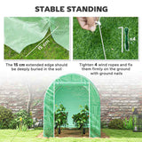 Outsunny 300 x 195cm Walk-In Tunnel Greenhouse - Green