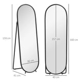 HOMCOM Two-Way Curved Full Length Mirror - Black